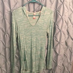 Blue Green Sweater with Pockets